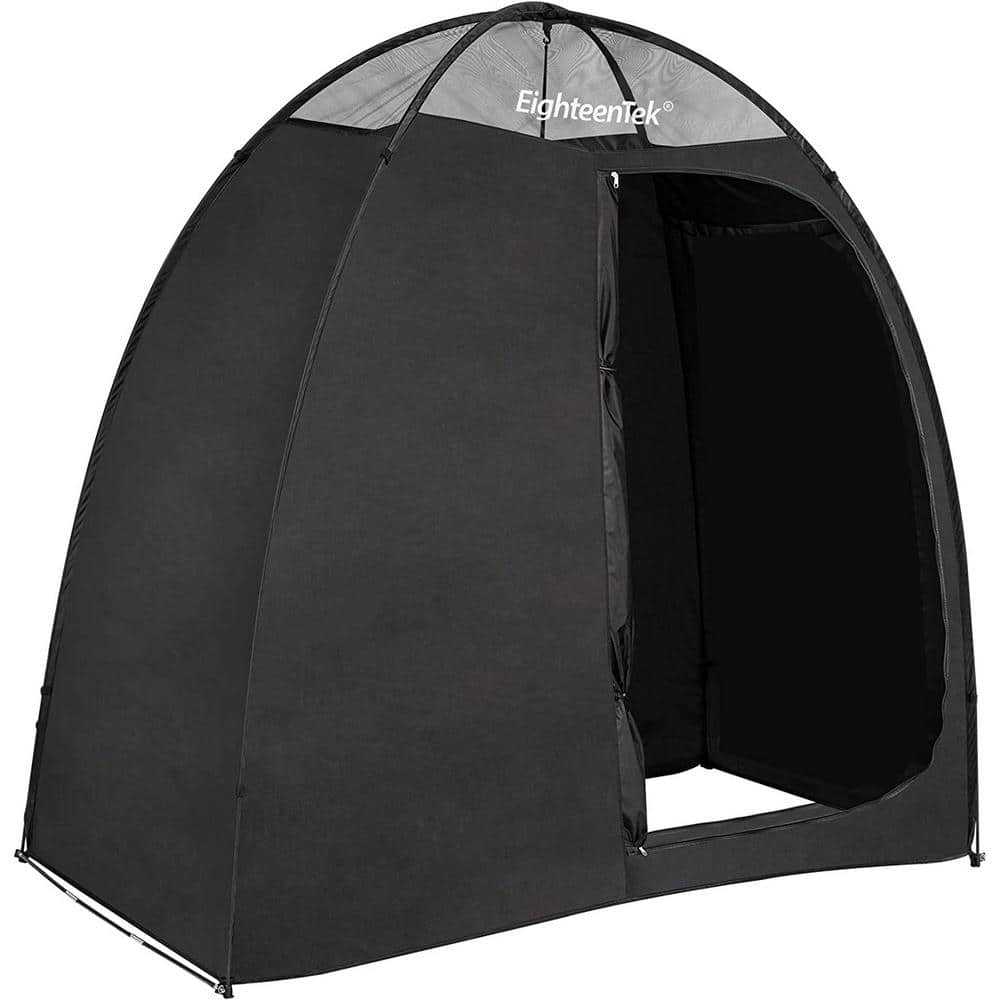 EighteenTek Camping Shower Tent Changing Room 2 Rooms Outdoor Pop Up Camping Toilet Portable Privacy Dressing Shelter 83"x43"x80"H