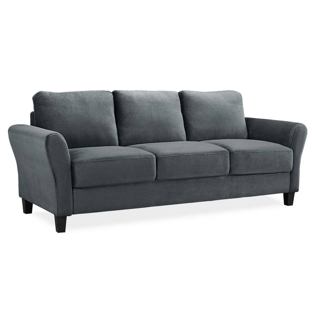 LifeStyle Solutions Mavrick Sofa in Dark Gray Microfiber Upholstery