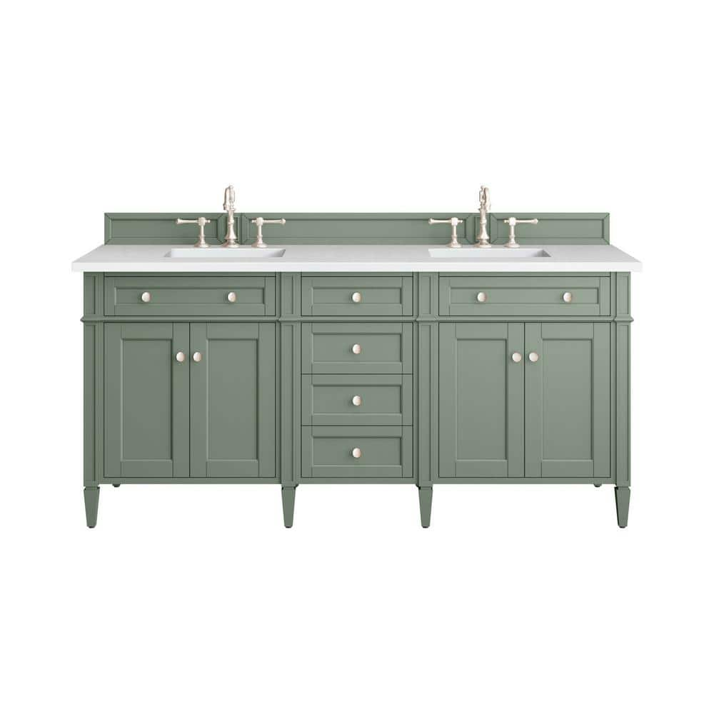 Smokey Celadon Green Double Vanity with Quartz Top