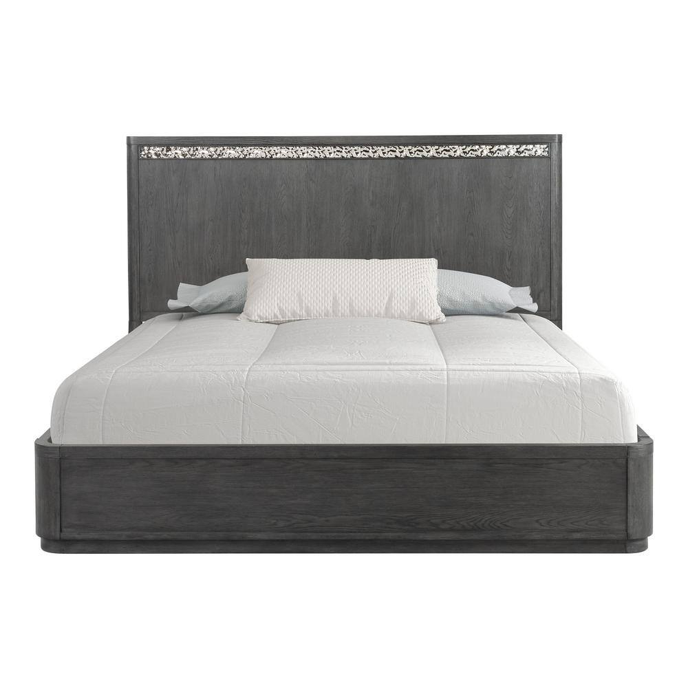Furniture of America Cheri Solid Wood Adult Platform Bed, King, Ash Gray
