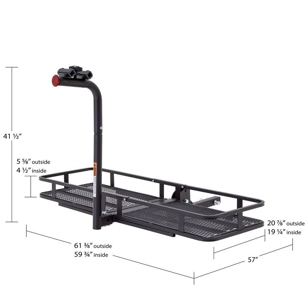 Elevate Outdoor BCCB-1169-2 Steel Basket Cargo Carrier with Bike Rack, Fits 2 Bikes