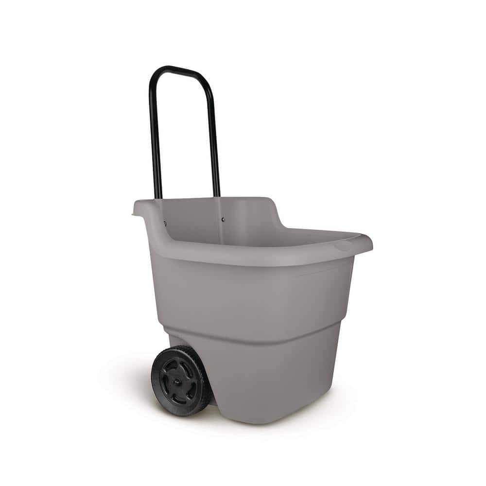 Suncast 15 Gallon Resin Rolling Lawn and Utility Cart with Retractable Handle