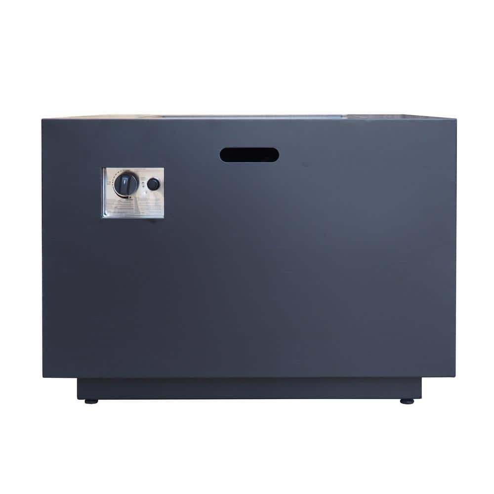 Outdoor Iron 33 Inch Square Fire Pit - 50,000 BTU, Grey