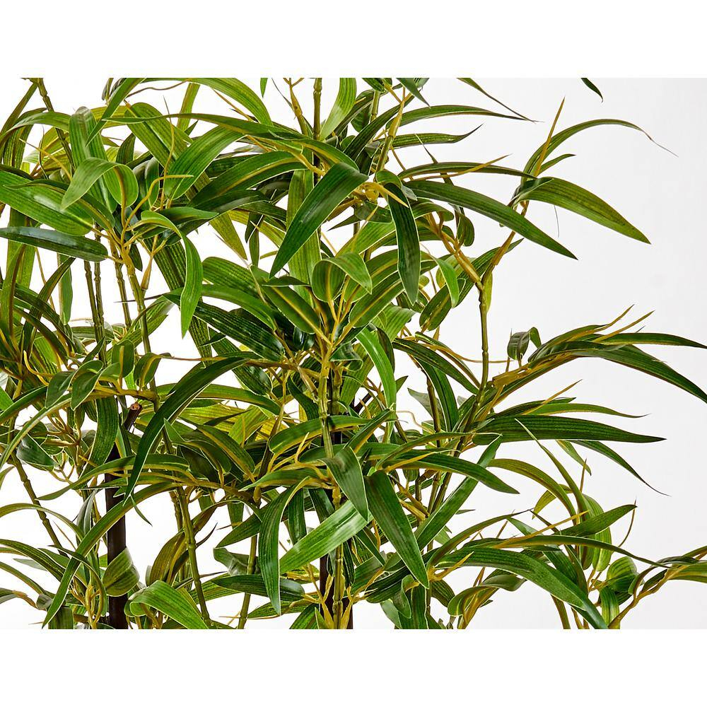 Eternal Spring 49" Silk Bamboo Potted Plant in Black Pot