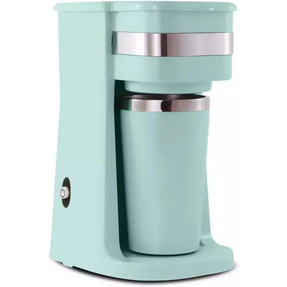 Elite Cuisine EHC152 Personal Coffee Maker with Travel Mug, Mint
