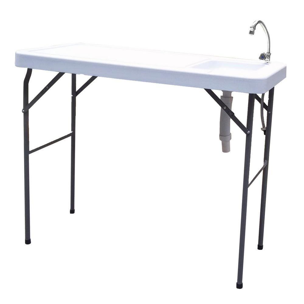 Kadyn Fish Cleaning Table with Sink, Portable Folding Camping Table with Faucet,Outdoor Fish Cleaning Station for Patio