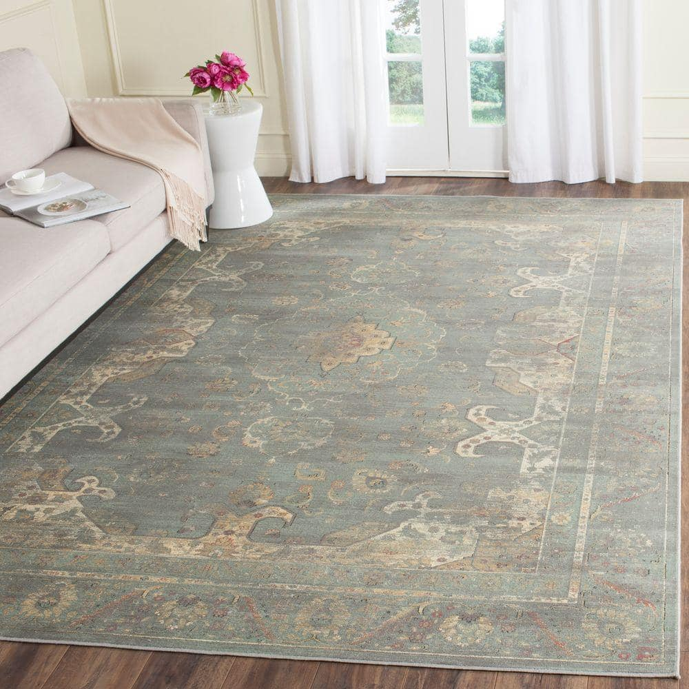 SAFAVIEH Vintage Cennetig Traditional Area Rug, Grey/Multi, 9' x 12'