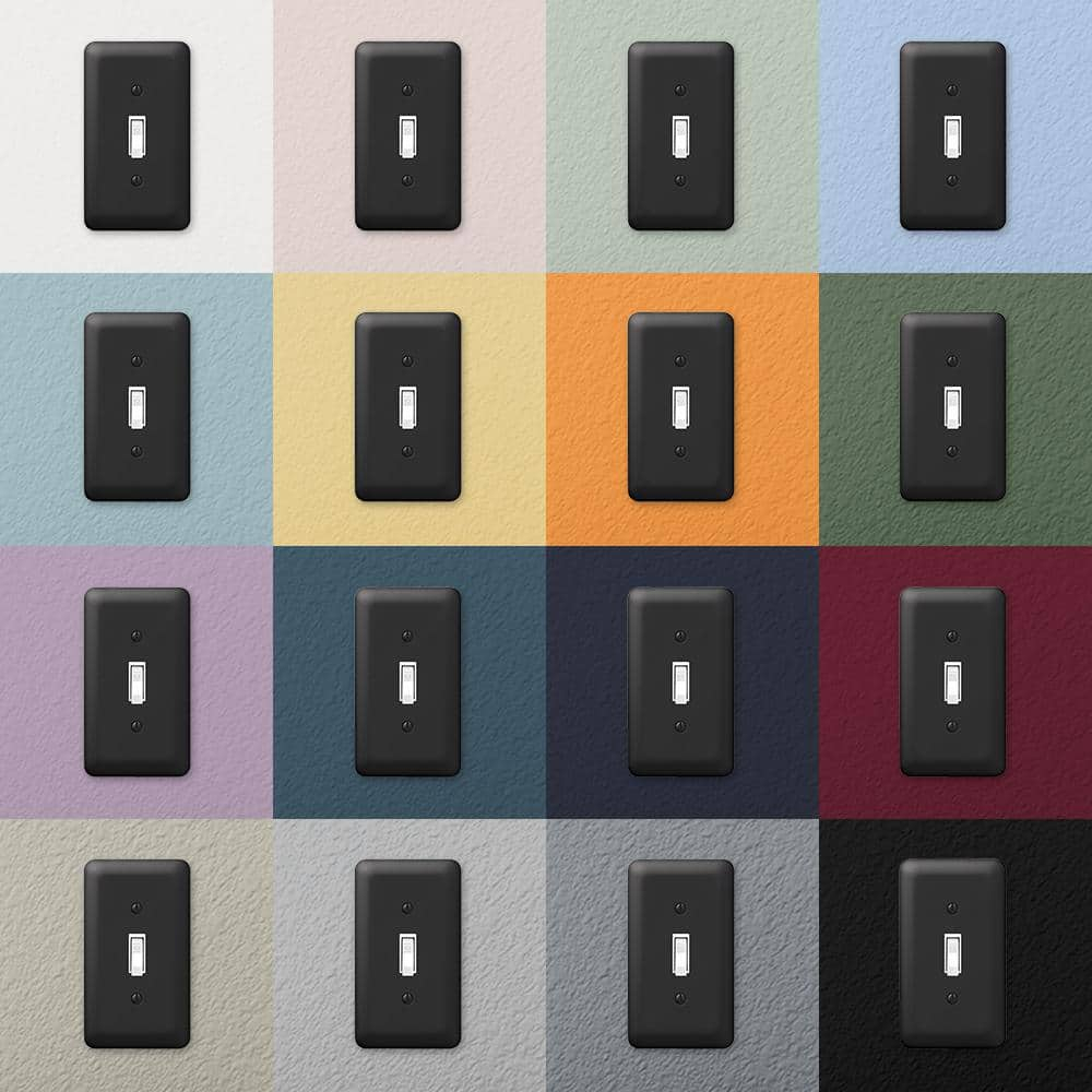Amerelle 935R4BK Moderne Wallplate 4 Rocker Steel Black 1-Pack