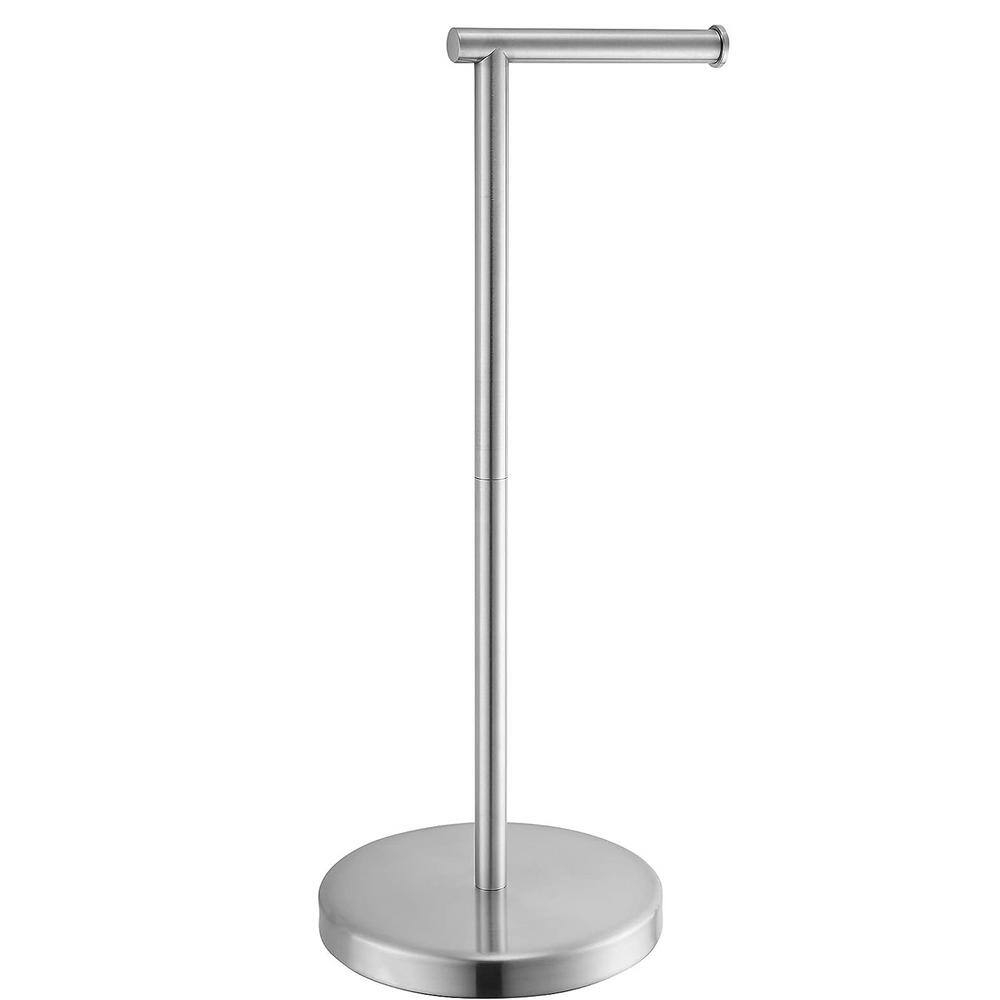 BGL Freestanding Toilet Paper Holder - Brushed Nickel, Reserve Storage for Paper Rolls
