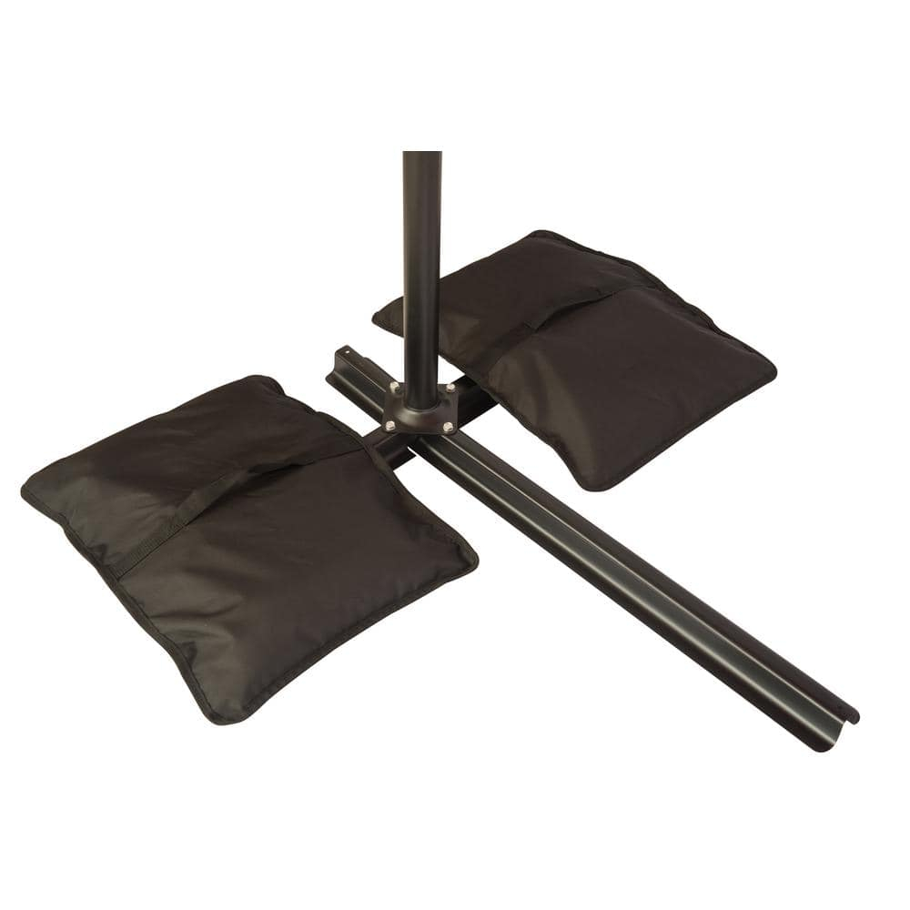 Trademark Innovations Saddlebag Style Sand Bag for Anchoring Patio Umbrellas, Black, Holds 44-55lbs