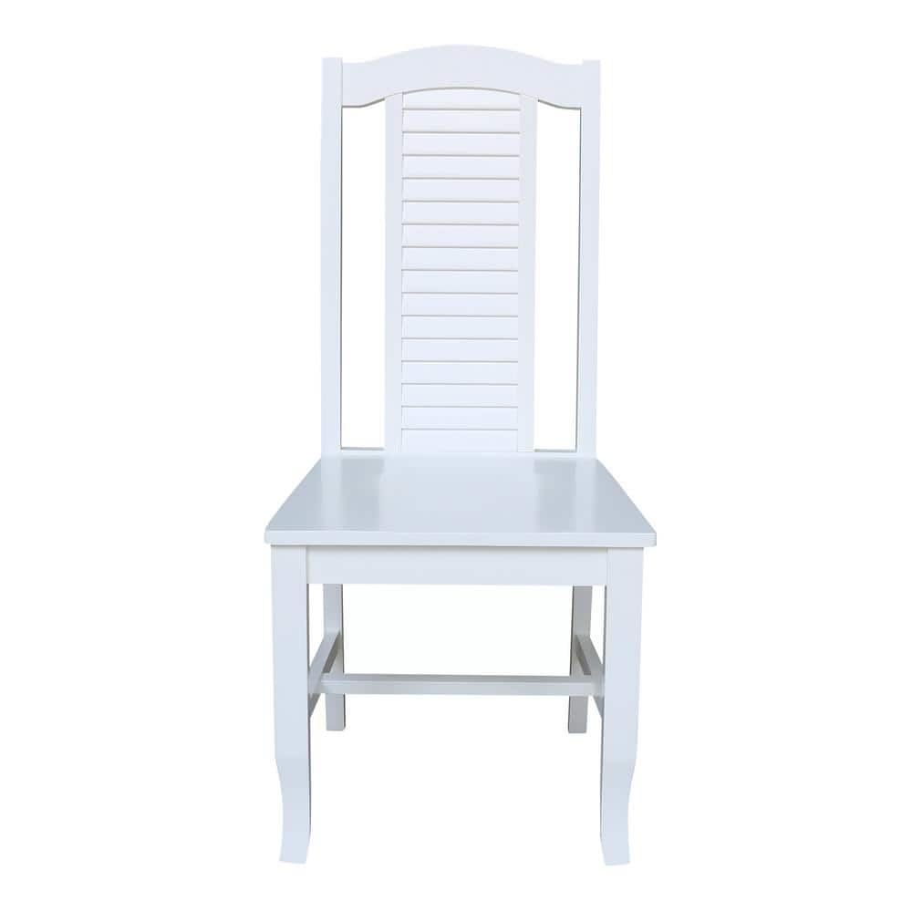 Seaside Solid Wood Chairs in White - Set of 2