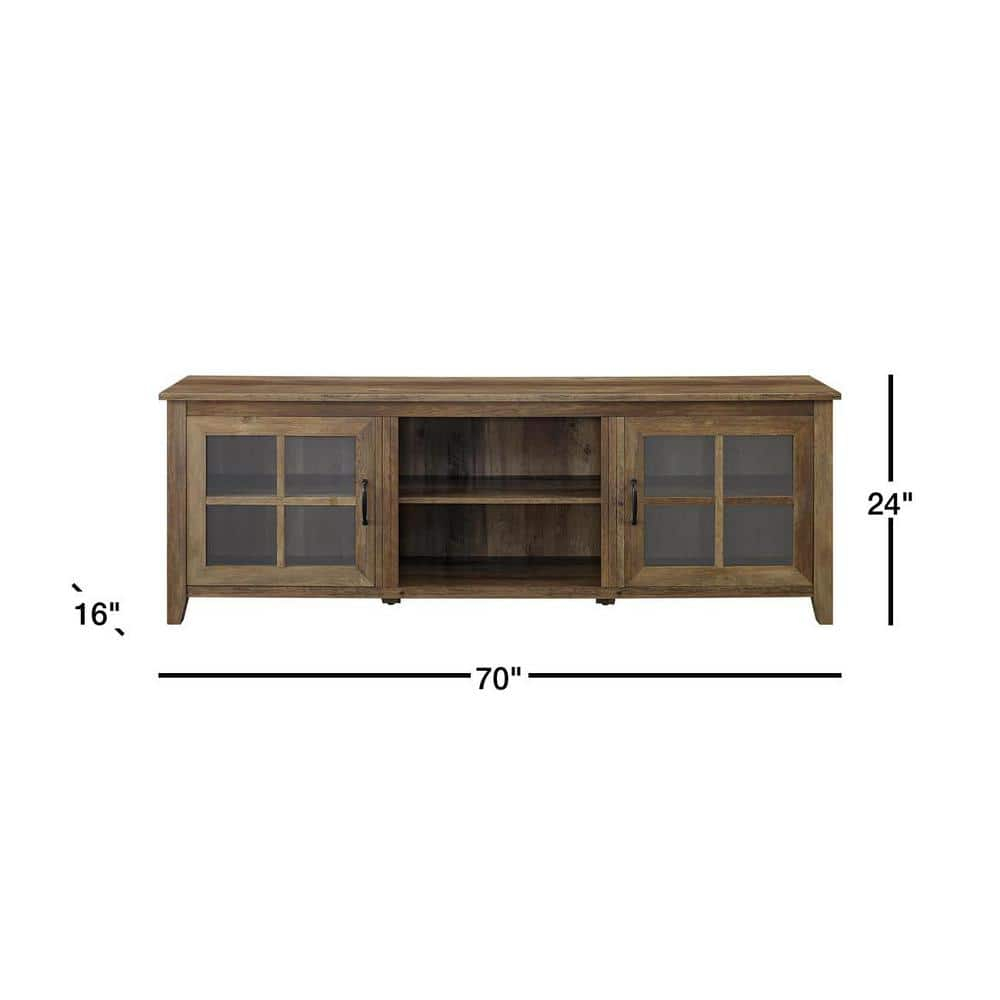 Rustic Oak 70" Farmhouse TV Stand with Cabinet