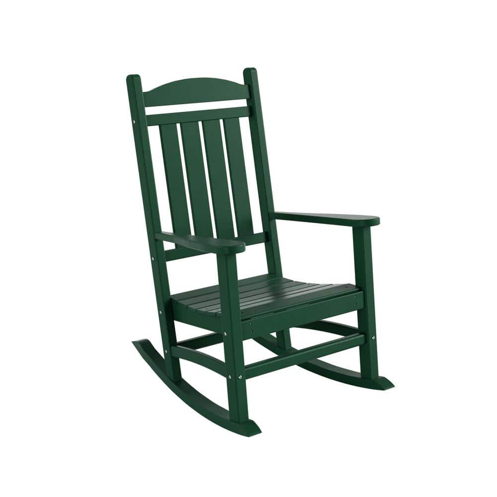 Polytrends  Laguna Hdpe All Weather Outdoor Patio Rocking Chair Dark Green