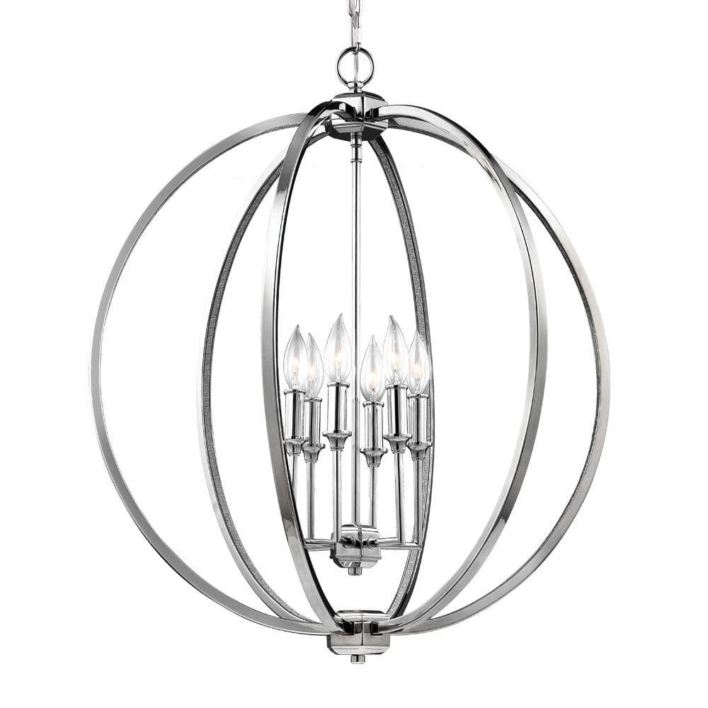 Corinne 6-Light Polished Nickel Hanging Pendant
