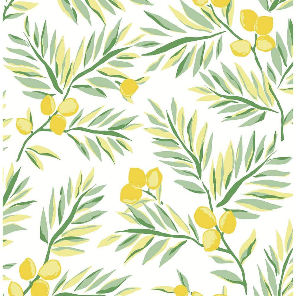 NextWall Lemon Branch Peel and Stick Wallpaper