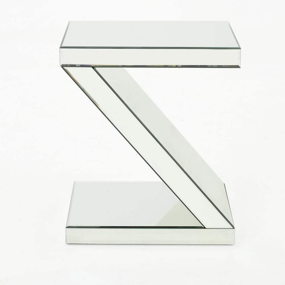 Noble House Zeke Z Shaped Mirror Side Table, Mirror