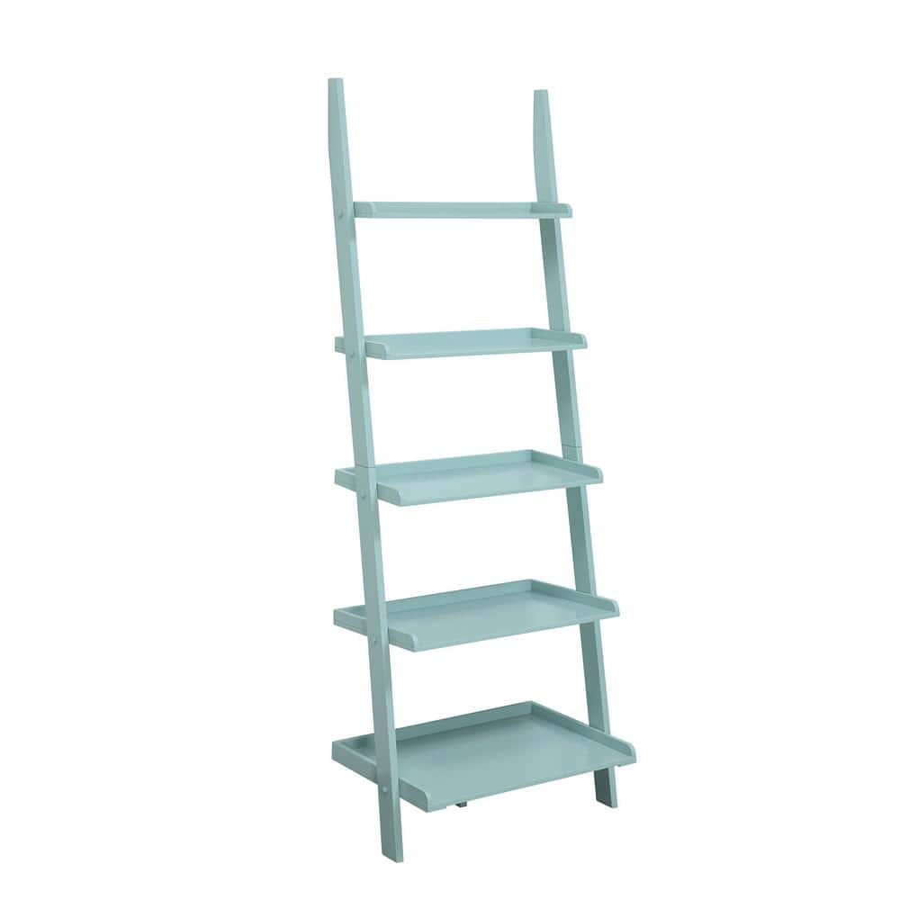 Convenience Concepts American Heritage 5-Shelf Ladder Bookcase, Sea Foam