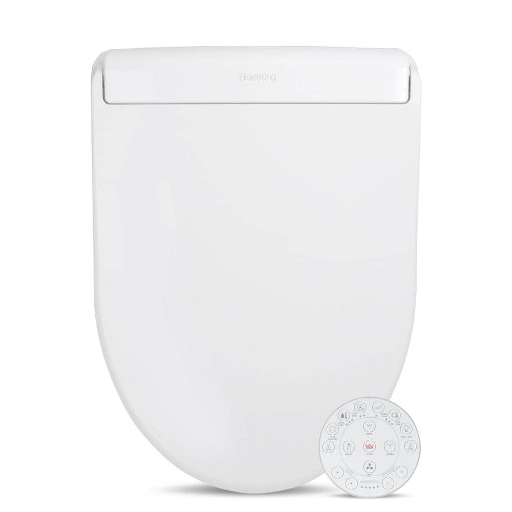 Crown Elongated Bidet Toilet Seat, Endless Warm Water, Strong Spray, Backlit Remote, Multi-color LED, Ultra Slim, Stainless Steel Nozzle, Sittable Lid, 3 Year Warranty