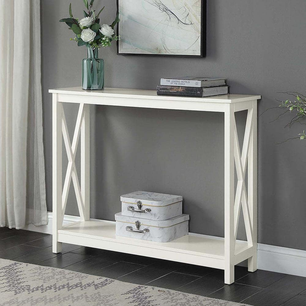 Convenience Concepts Oxford Console Table with Shelf, Ivory