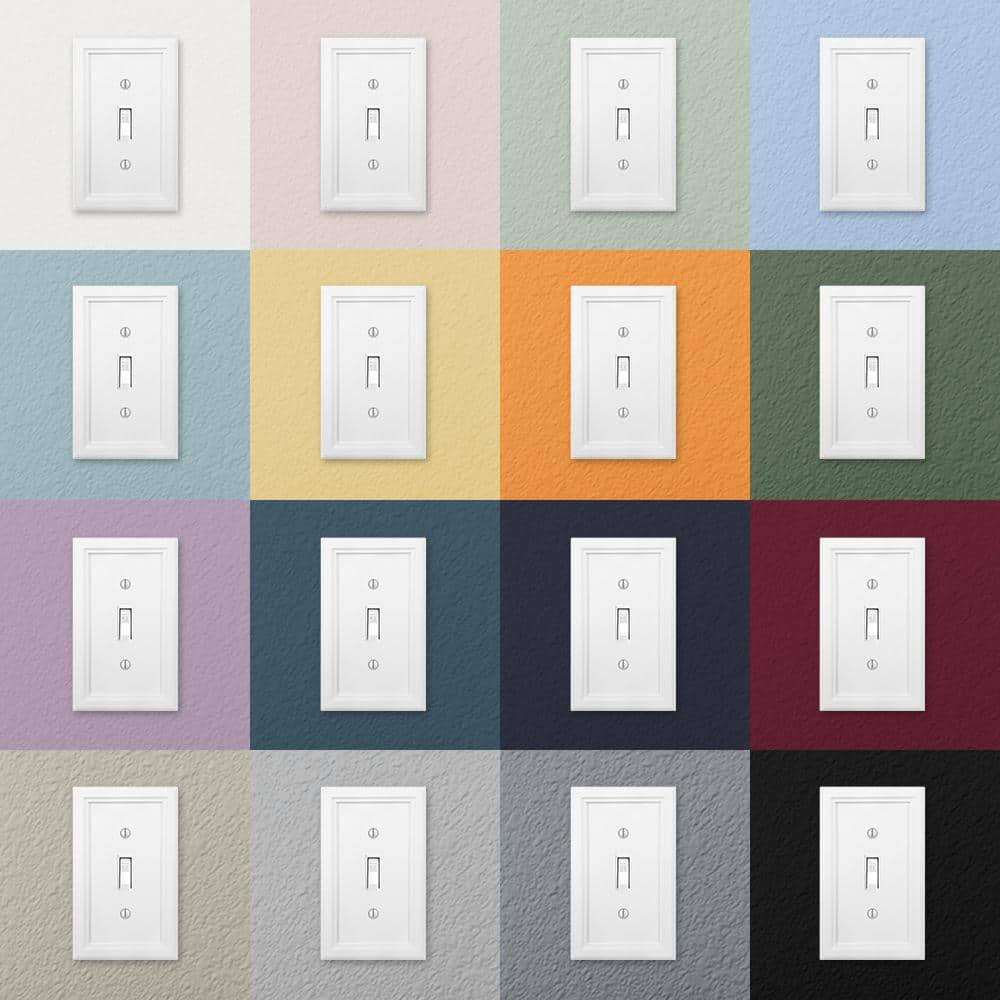 Amerelle 4052BW Elly Wallplate, 1 Blank, Wood, White, 1-Pack