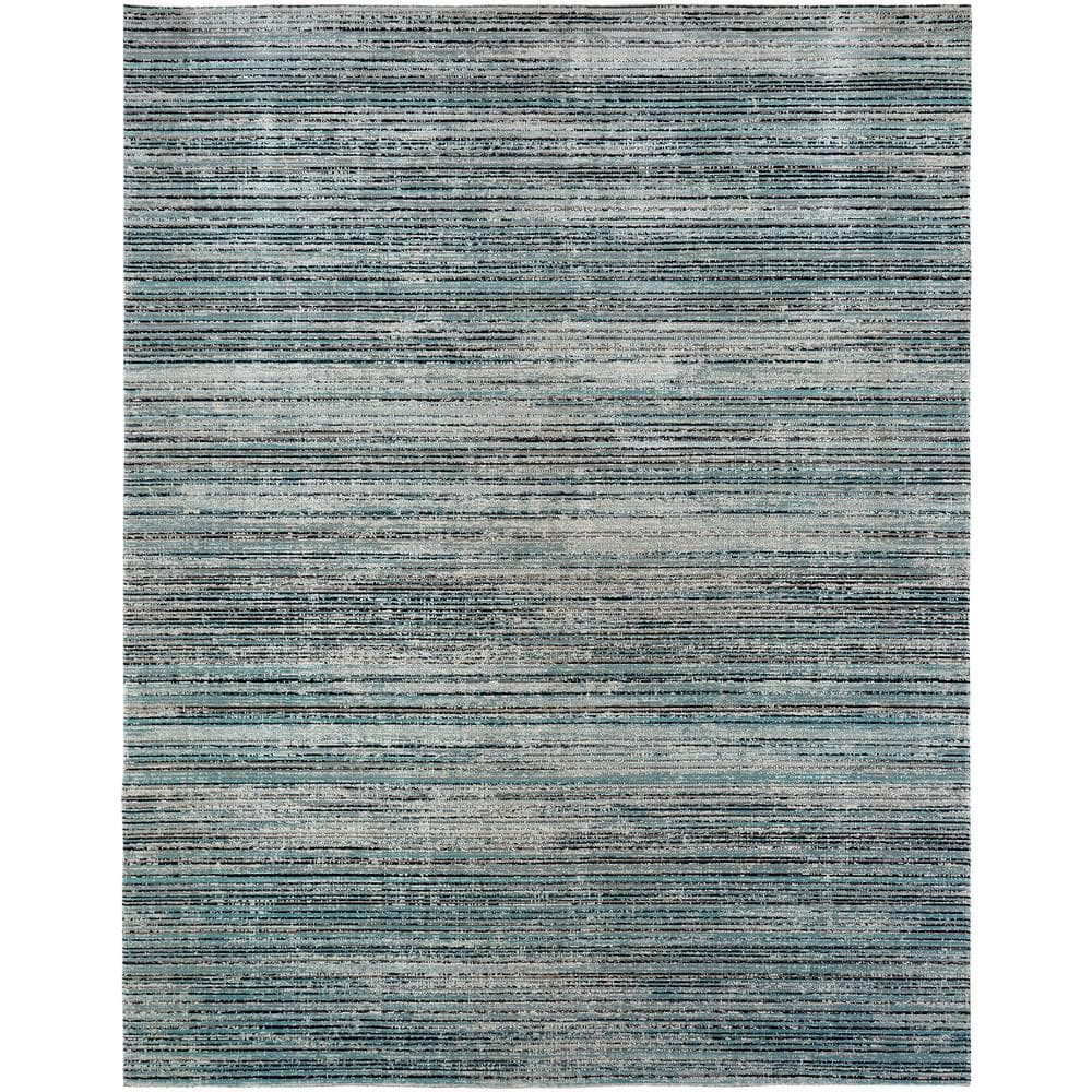 Aqua Strie 2 ft. x 3 ft. Indoor/Outdoor Area Rug