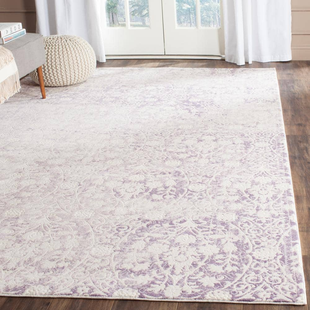Safavieh Passion Parc 7 x 9 (ft) Loomed Synthetic Lavander/Ivory Rectangular Indoor Distressed/Overdyed Vintage Area rug