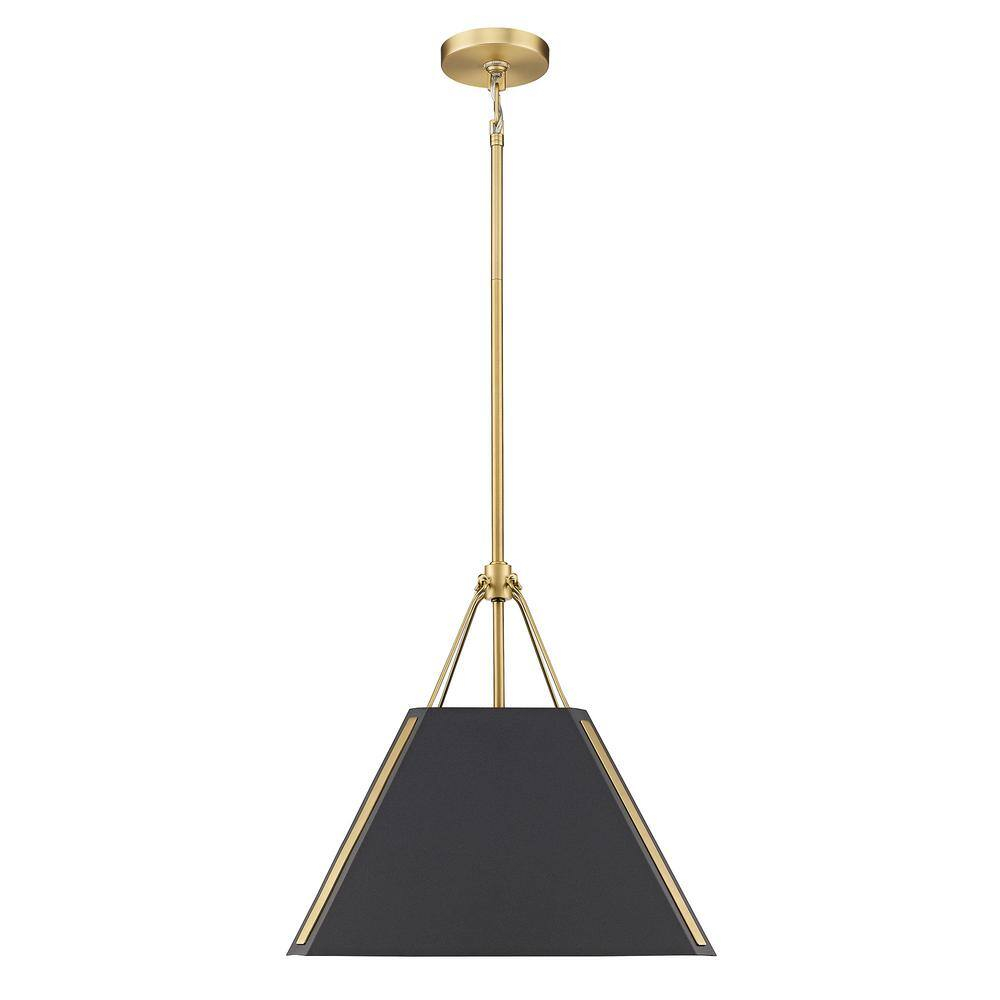 Golden Lighting Ranik 1-Light Pendant in Brushed Champagne Bronze with Natural Black