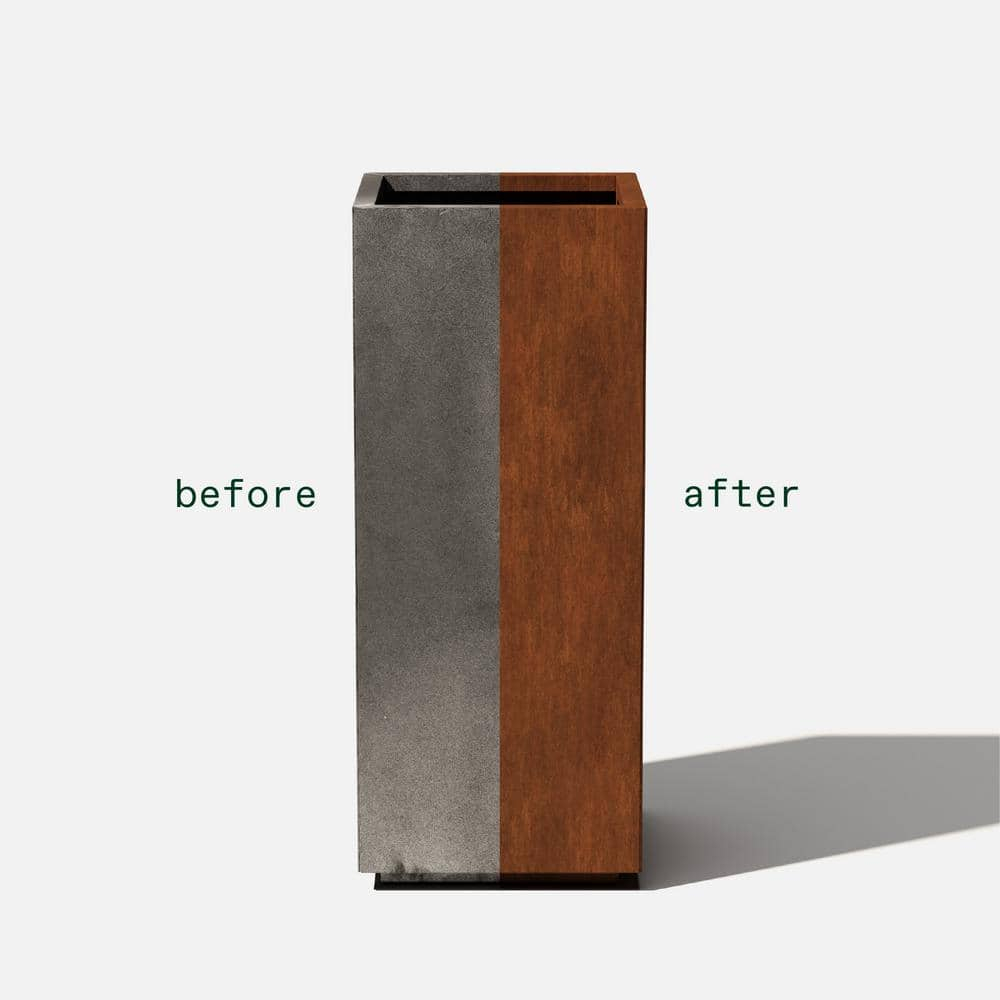 Tall Rust Corten Steel Outdoor Pedestal Planter