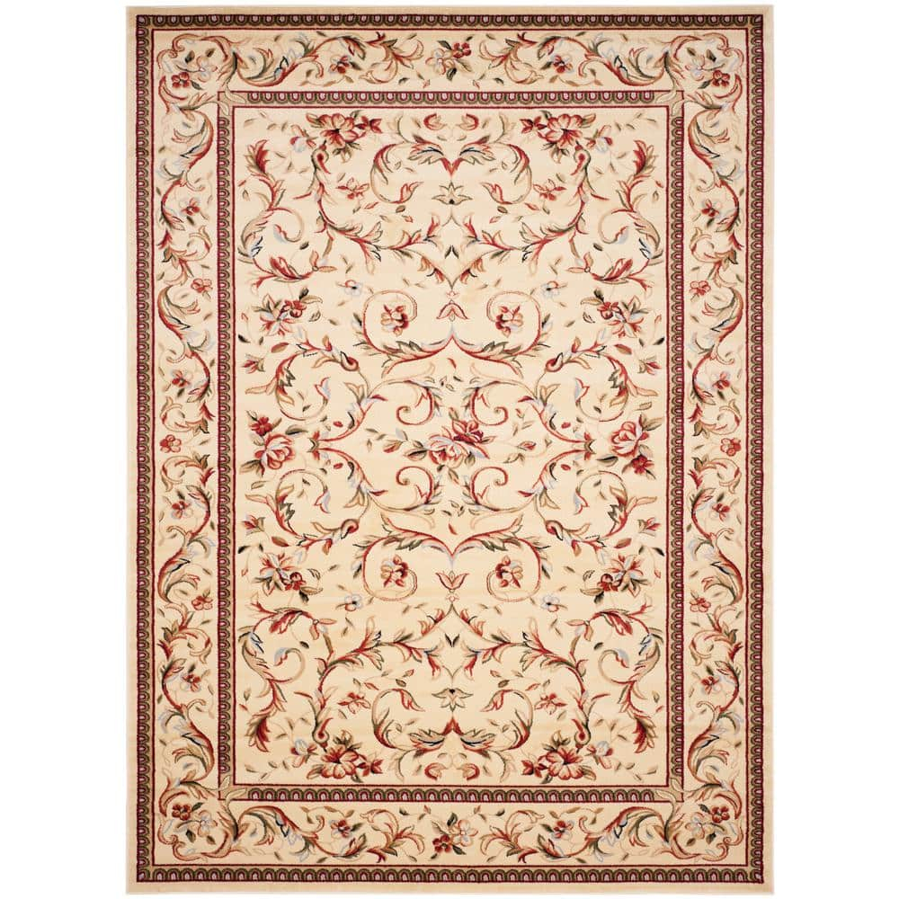 SAFAVIEH Lyndhurst Beatrix Floral Bordered Area Rug, Ivory, 10' x 14'