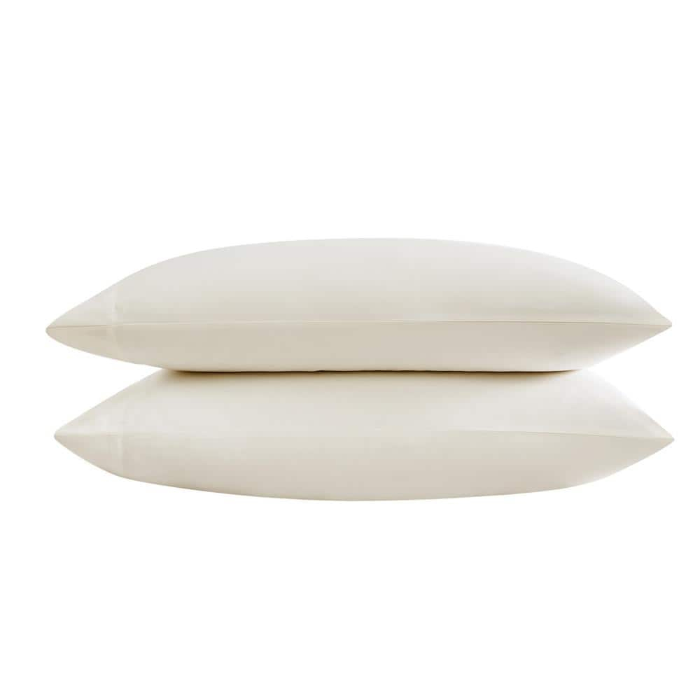 Vera Wang - Pillow Case Set, Luxury Sateen Cotton Bedding, 800 Thread Count, Soft & Smooth Bedding Set (Ivory, Standard Pillowcases)