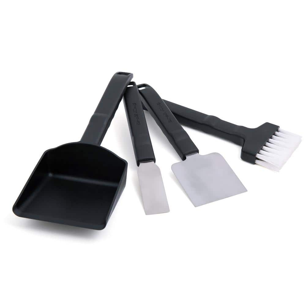Broil King Black Resin Handle Grill Cleaning Kit with Stainless Steel Scrapers