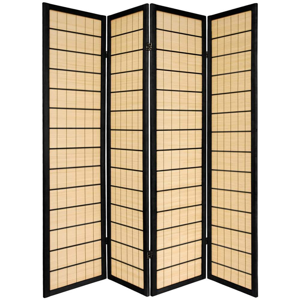 6 ft. Black 4-Panel Room Divider