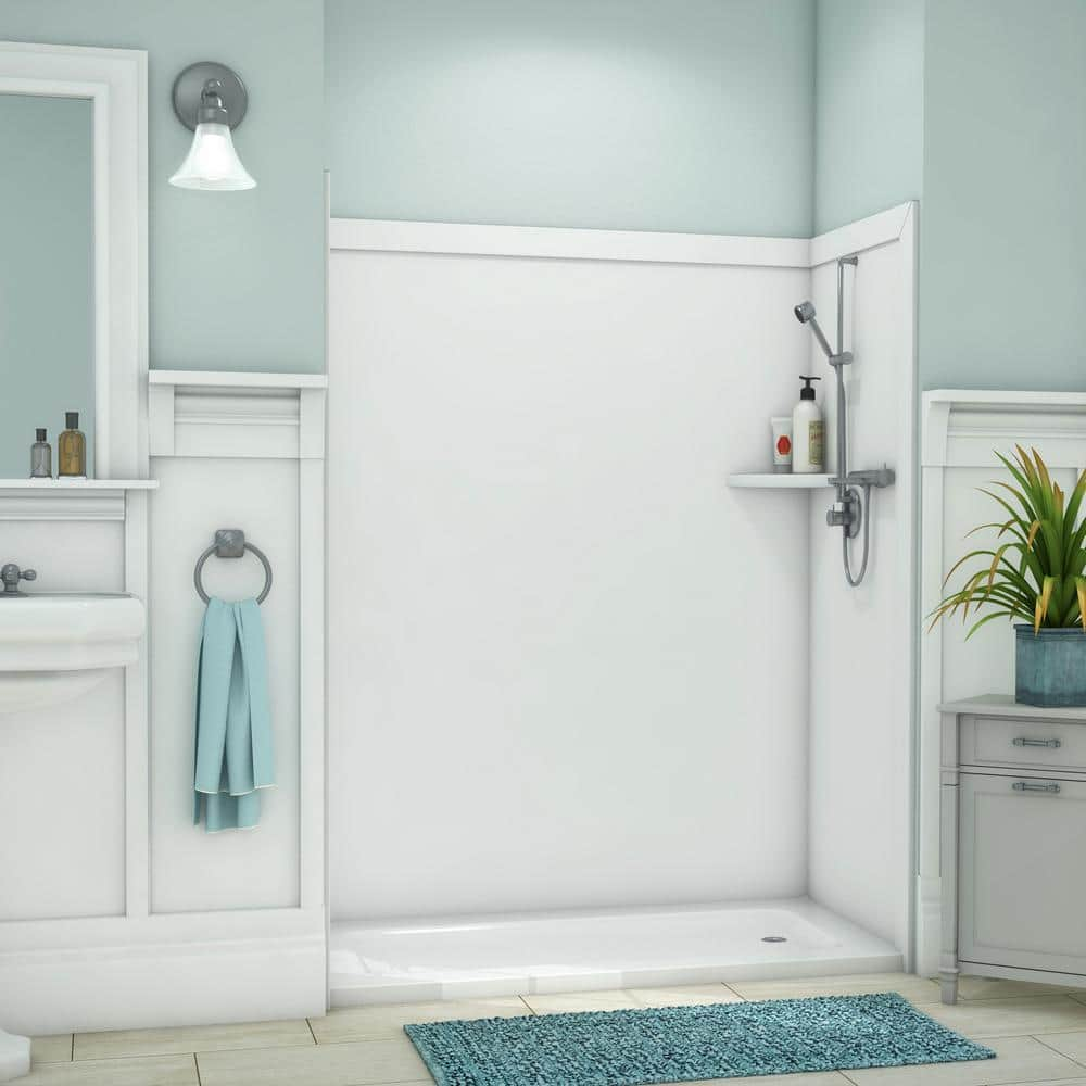 FlexStone Adaptable 60"W x 60"D x 80"H Alcove Shower Surround