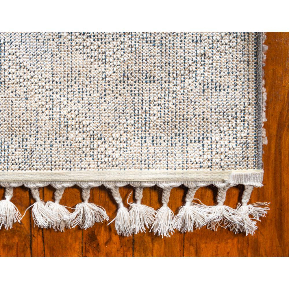 Unique Loom Hygge Shag Collection Area Rug - Diamond (9' x 12' 2" Rectangle, Gray/ Beige)
