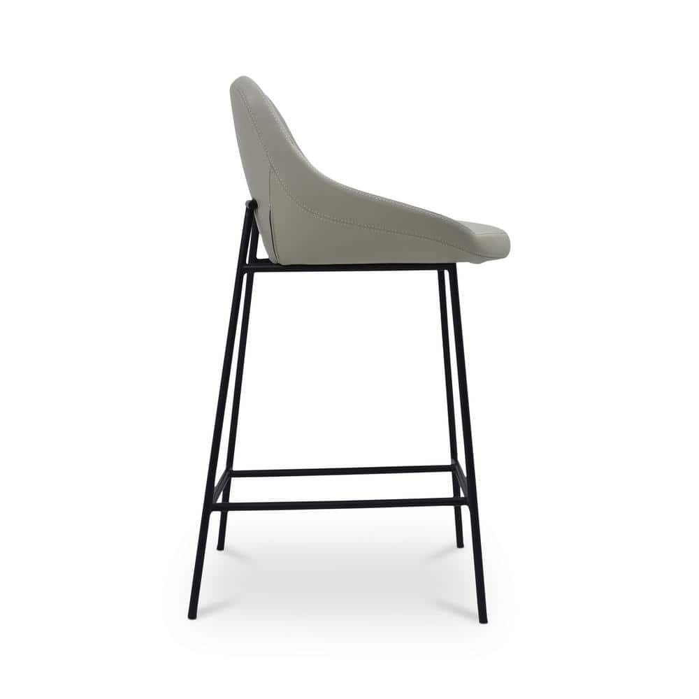 Shelby 19" Beige Faux Leather Contemporary Counter Stool