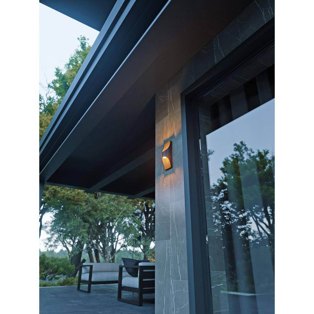 Sleek Black 12" Dimmable Direct Wired Sconce