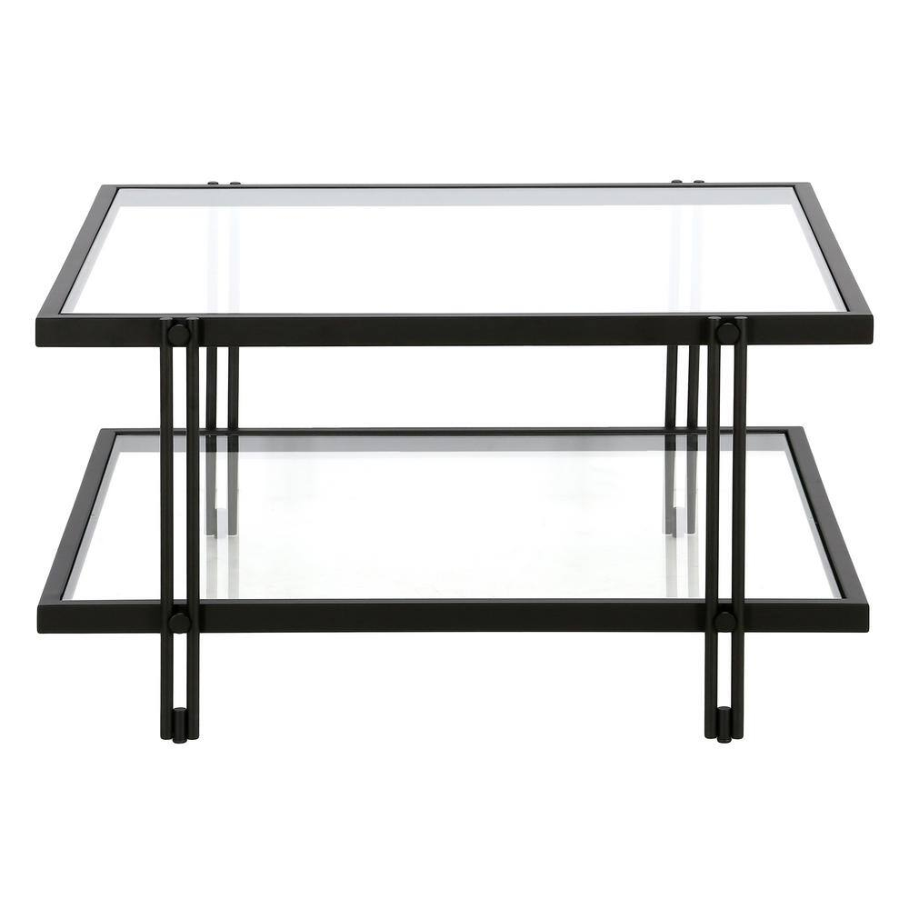 Evelyn&Zoe Inez 32" Wide Square Coffee Table in Blackened Bronze