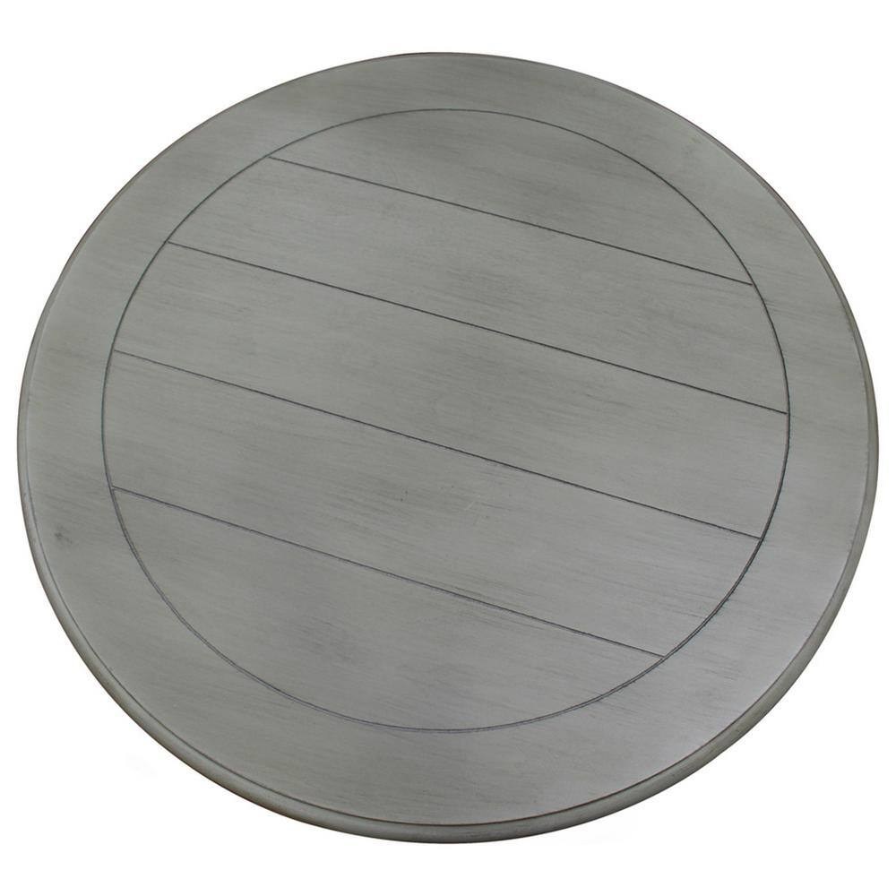 Best Master Furniture Engineered Wood Round End Table in Antique Gray