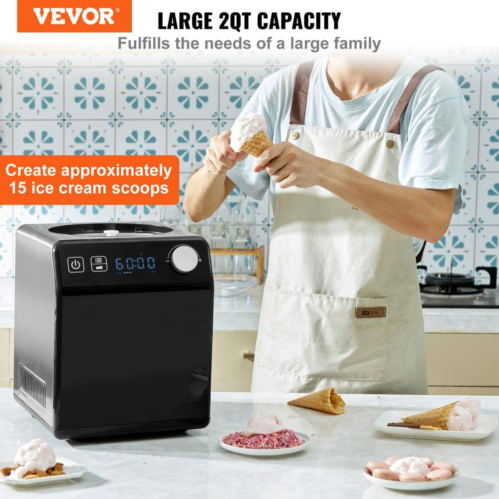 VEVOR 2 Quart Automatic Ice Cream Machine Electric Yogurt Gelato Make Black | Wayfair