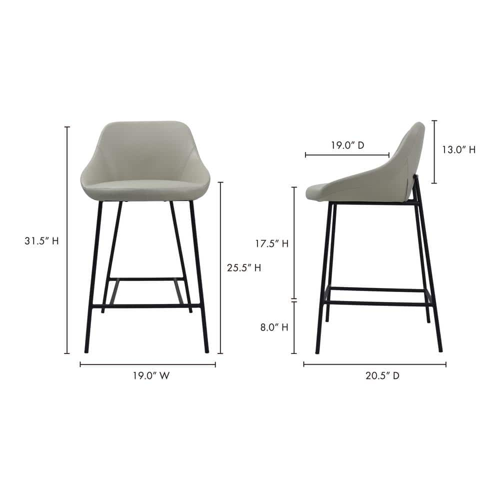 Shelby 19" Beige Faux Leather Contemporary Counter Stool