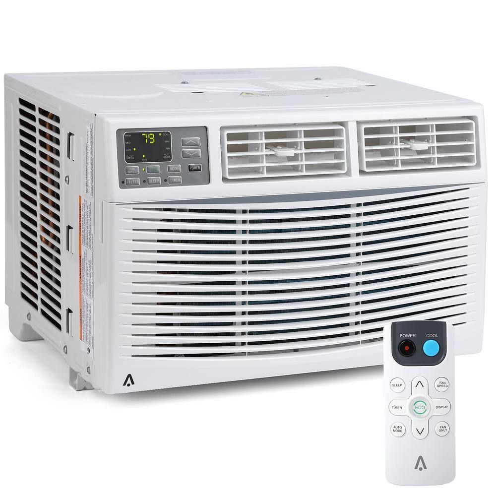 8,000 BTU (DOE) 115 Volts Window Air Conditioner Cools 350 sq. ft. with Remote and APP Control in White
