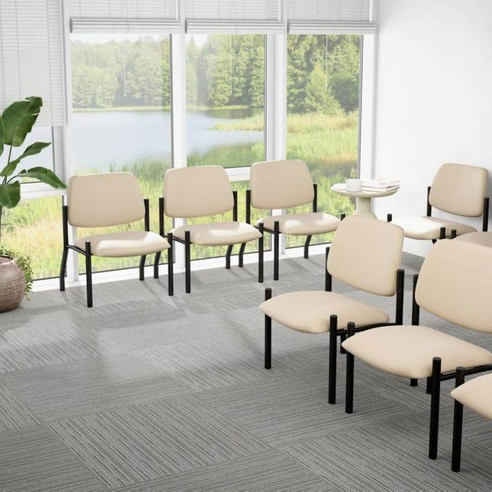 Boss Office Products Antimicrobial Armless Guest Side Chair, 400 lb. weight capacity, Beige