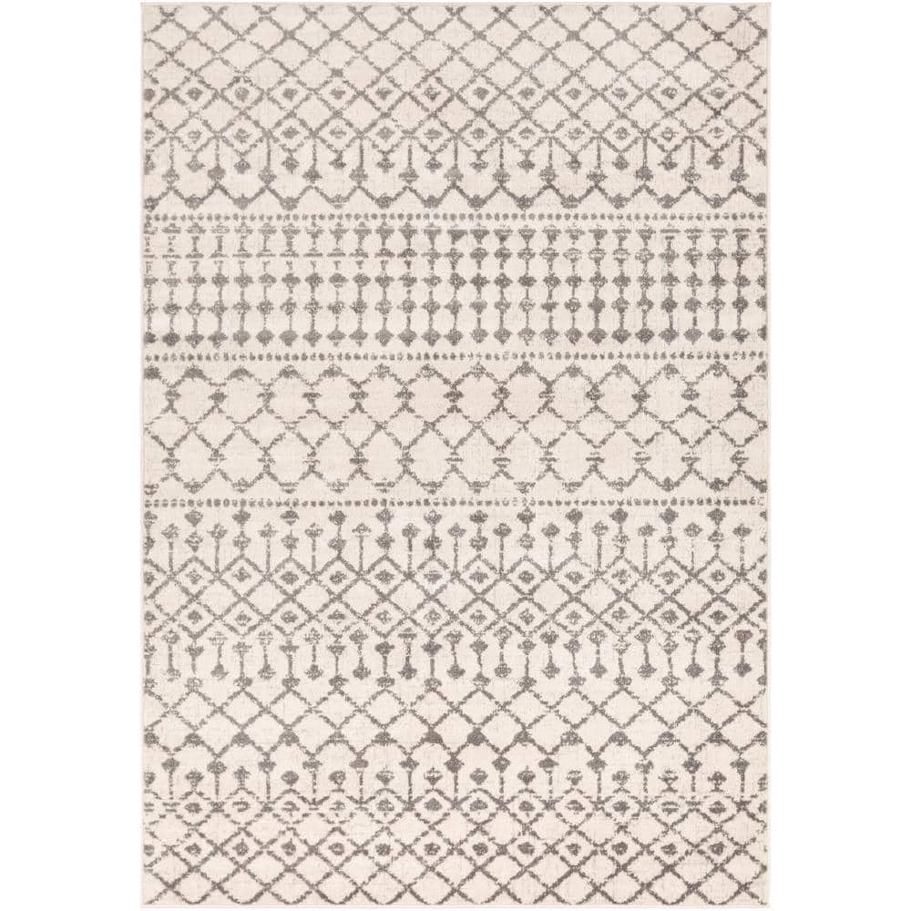 Livabliss Chester Global Bohemian Area Rug,7'10" x 10'2",Light Grey