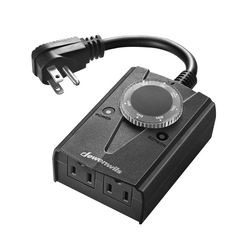 DEWENWILS Outdoor Mechanical Timer with 2 Outlets, Plug-in Christmas Light Timer, Waterproof, Electrical Outlets Timer for Holiday Decoration Lights, String Lights, 15A 1/2HP