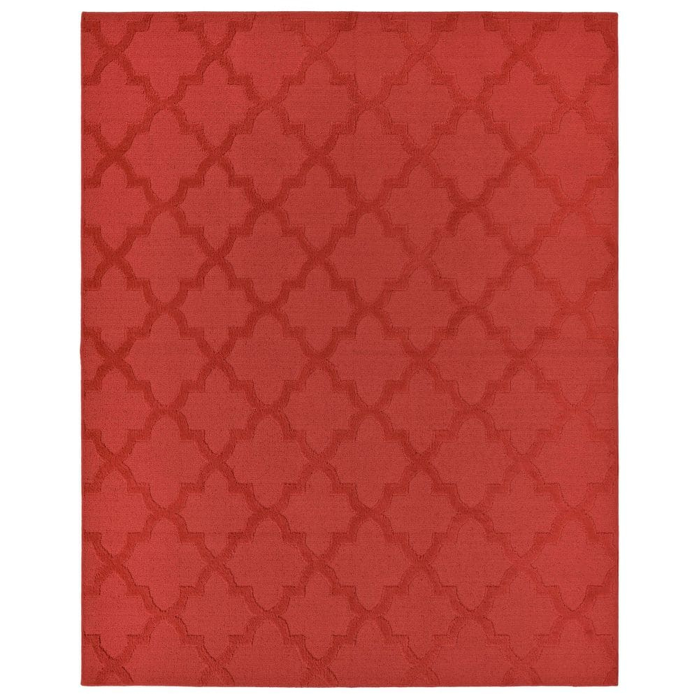 Garland Rug Quatro Polypropylene Chili Red Indoor Area Rug, 7'6" x 9'6"