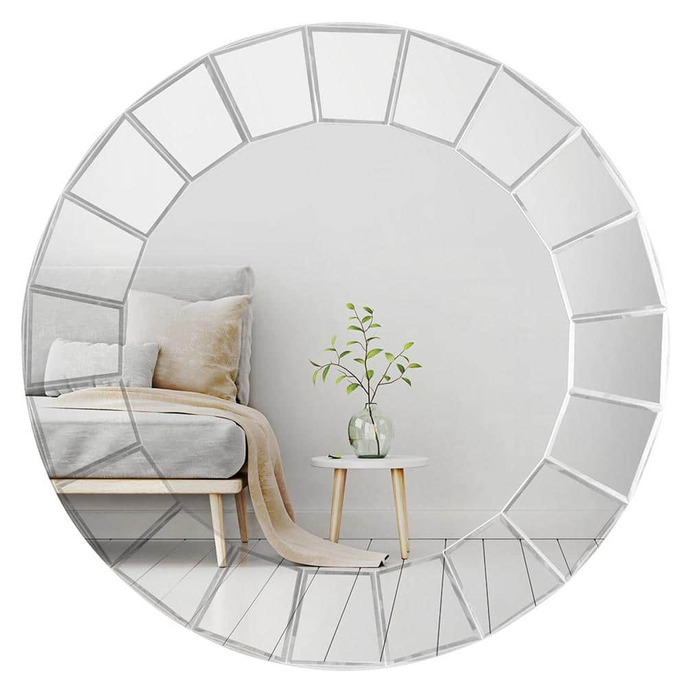 31.5" Sunburst Round Frameless High-Definition Decorative Mirror