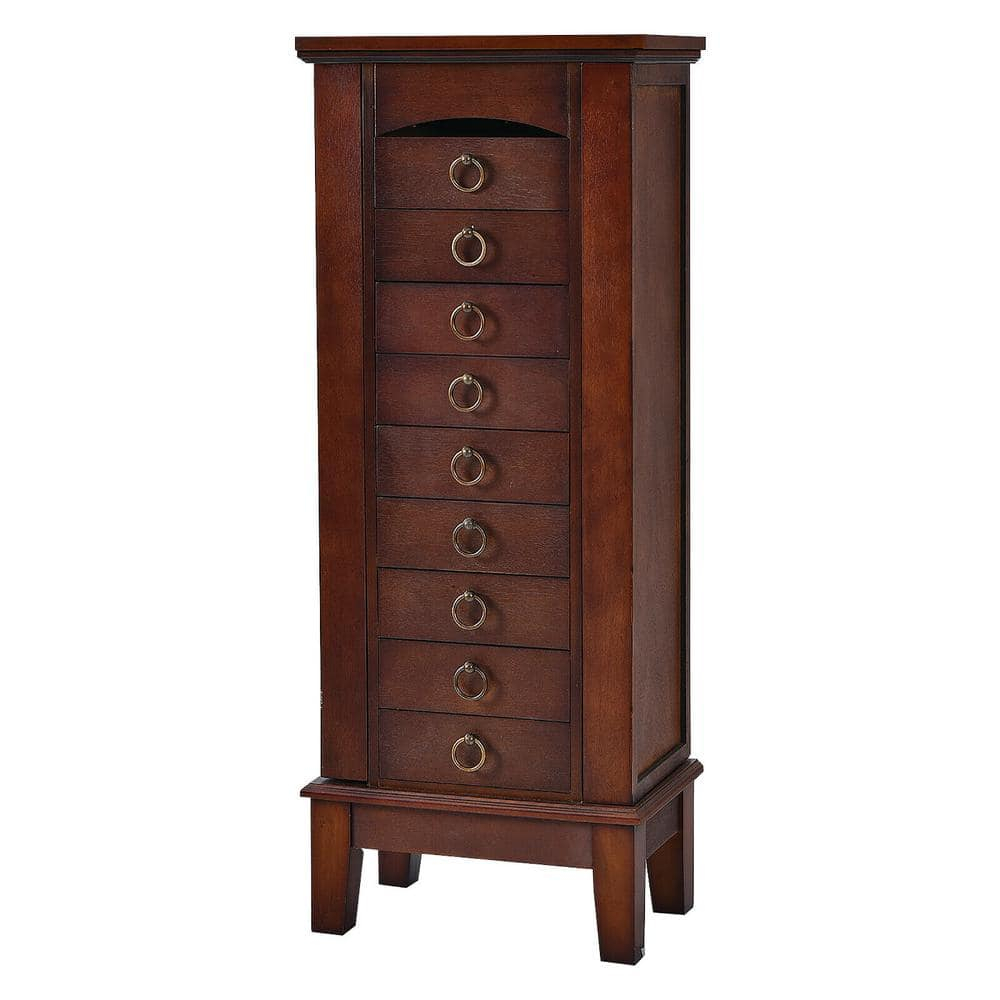 Costway Wood Jewelry Cabinet Armoire Storage Box Chest Stand Organizer Indoor Bedroom