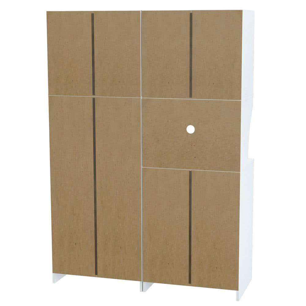 Inval Galley 2-Piece Microwave Kitchen Storage Cabinet 47"W, White and Oak