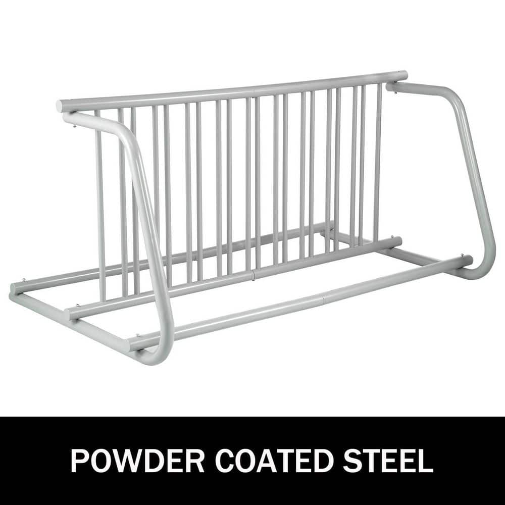 KFFKFF 10 Holders Floor Bike Rack, 59" Length All-Steel Grid Bike Rack, 10-Bike Capacity Dual-Side Storage Stand for Garages Streets Yards Bike Events