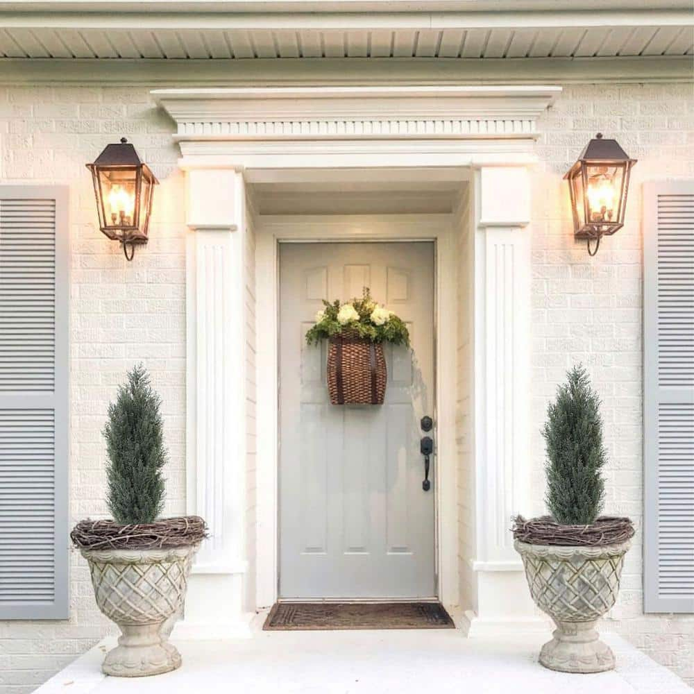 Poetree 2 Pack 3 ft Cedar Plants Outdoor Artificial Topiary Fake Tree UV Resistant Potted Tree for Porch Decor Faux Pine Tree